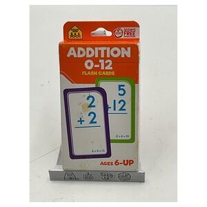 School Zone Addition 0-12 Flash Cards‎ Math Educational Learning Ages 6+ 04204